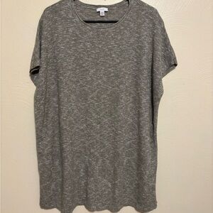 Pure Jill Heathered Olive Knit Tunic Top L Petite